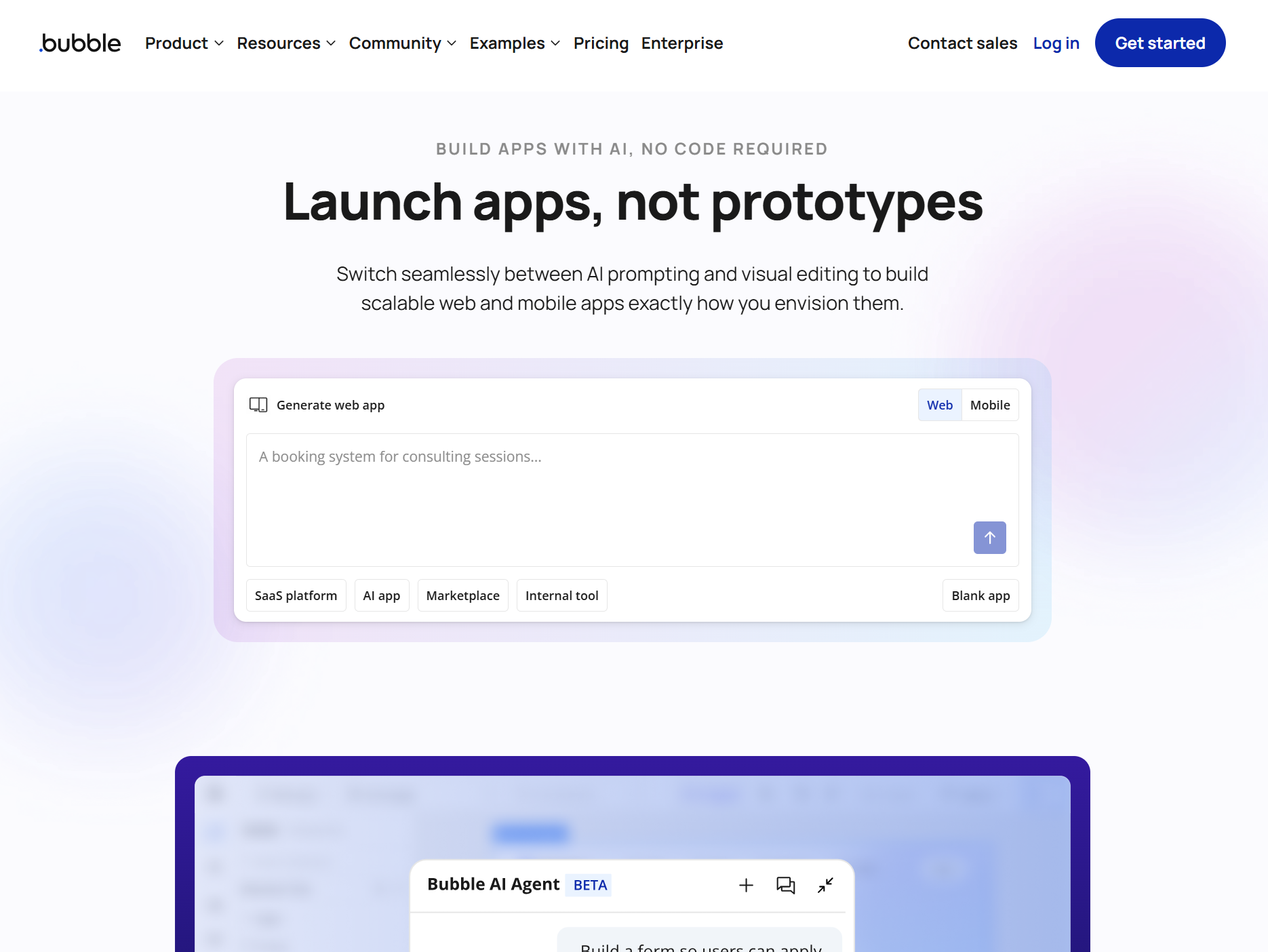 Bubbleの公式サイト