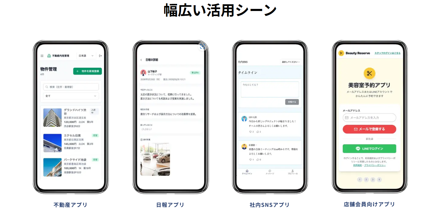 Platio Canvas／同系統ノーコードで構築したアプリの事例