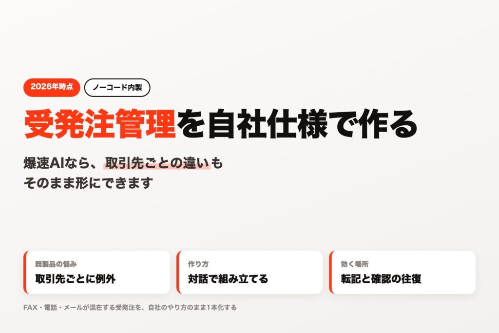 爆速AIで受発注管理アプリを自社仕様で作る
