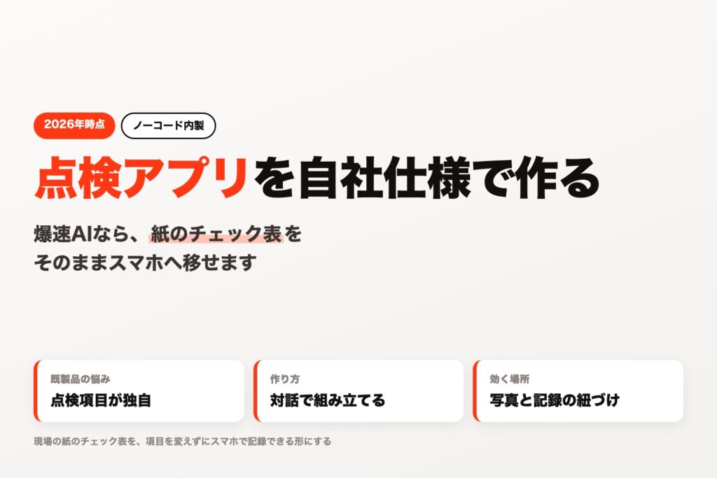 爆速AIで点検アプリを自社仕様で作る