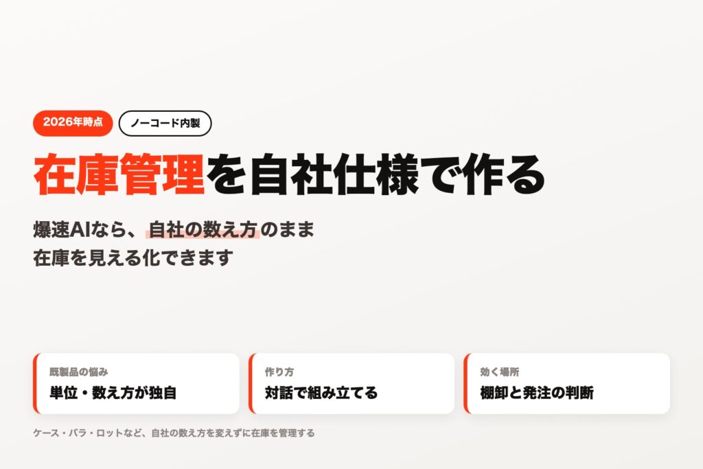 爆速AIで在庫管理アプリを自社仕様で作る